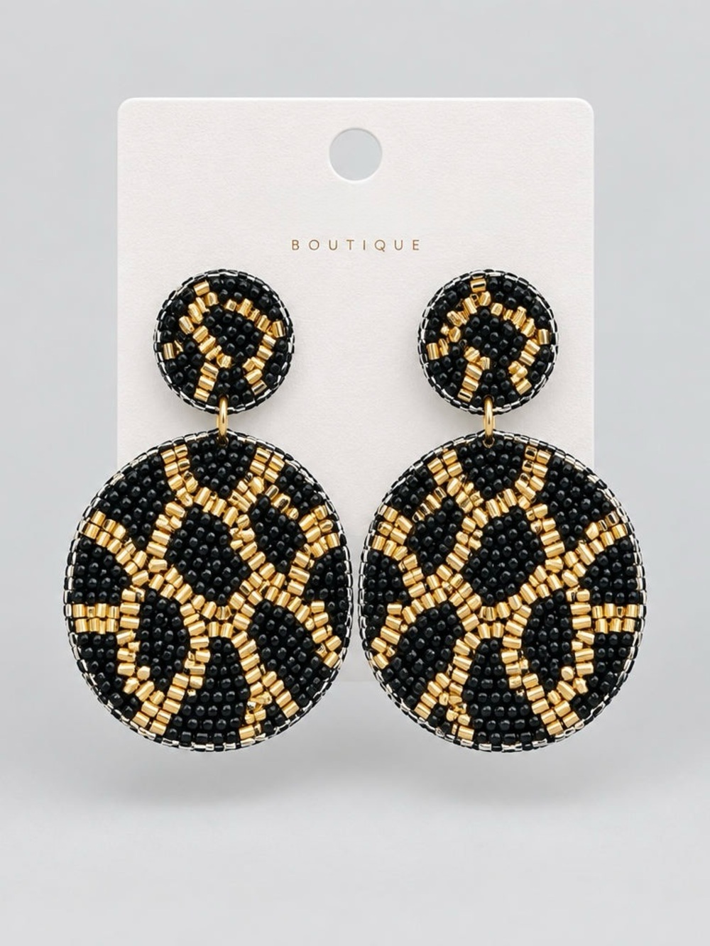 Zoe Black Beaded Earrings